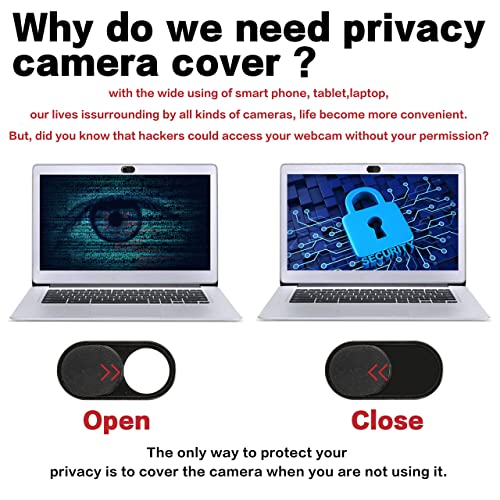 imluckies 6 Pack Webcam Cover Slide, 0.023 inch Ultra-Thin Metal Camera Cover for Laptop, MacBook Pro, MacBook Air, iPad Pro, iMac, Computer, PC, Privacy Covers - color: 6 Pcs Black