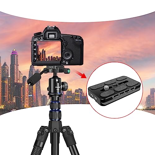 Manbily Camera Quick Release Ball Head (70x38mm) 1/4" Screw Universal Metal Arca Swiss Quick Release Plate Tripod Adapter Mount QR Plate for DSLR Camera (PU-70)