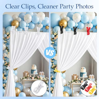 Voyzoz 10 Pack Clear Spring Clamps, 3.5 Inch Plastic Balloon Arch Clips for Backdrop Stand, Birthday Party Decoration, Crafts, Photography Studio