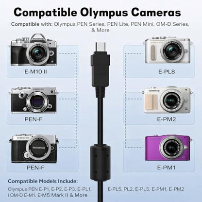 Master Cables Replacement USB Data Transfer and Charging Cable for Olympus Digital Cameras that Use USB Olympus Cable CB-USB5 / CB-USB6 / CB-USB8