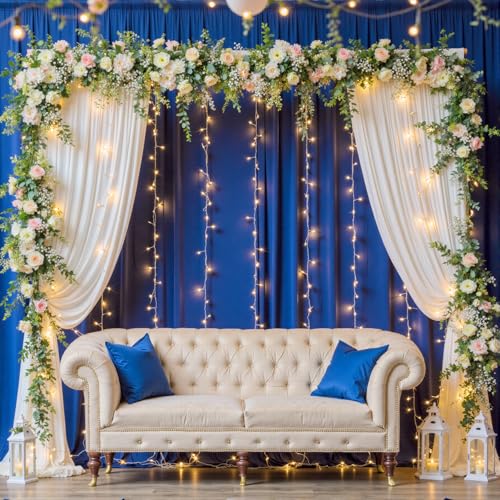 10ftx12ft Wrinkle Free Royal Blue Backdrop Curtain, 2 Panels 12FT Height Royal Blue Wedding Backdrop Drapes, Silky Polyester Back Drop Cloth for Birthday Photography Background Party Backdrop Draping - color: Royal Blue, size: (W)5ft x (H)12ft (2 Panel)