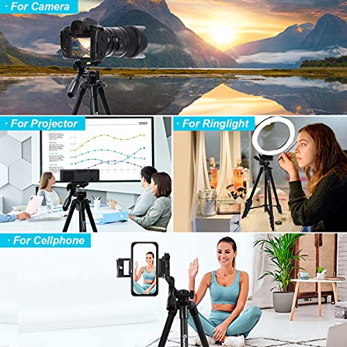 Endurax 60'' Camera Tripod Camera Stand for Canon Rebel Eos Nikon DSLR, Travel Tripods for Phone Tablet with Remote Black - style: With Quick Release Plate-Black
