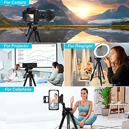 Endurax 60'' Camera Tripod Camera Stand for Canon Rebel Eos Nikon DSLR, Travel Tripods for Phone Tablet with Remote Black - style: With Quick Release Plate-Black