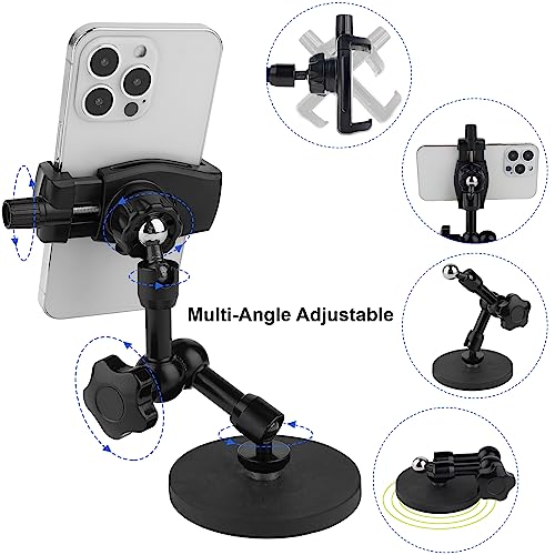 Mippko Magnetic Phone Holder,Heavy Duty Phone Mount for Truck/Tractor/Forklift/Boat/Motor Vehicles,Fit 3.5~7.5" iPhone/Nexus/Smartphone,360°Adjustable Arm 3.46" Magnetic Base