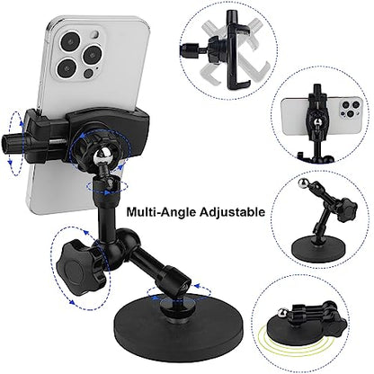 Mippko Magnetic Phone Holder,Heavy Duty Phone Mount for Truck/Tractor/Forklift/Boat/Motor Vehicles,Fit 3.5~7.5" iPhone/Nexus/Smartphone,360°Adjustable Arm 3.46" Magnetic Base