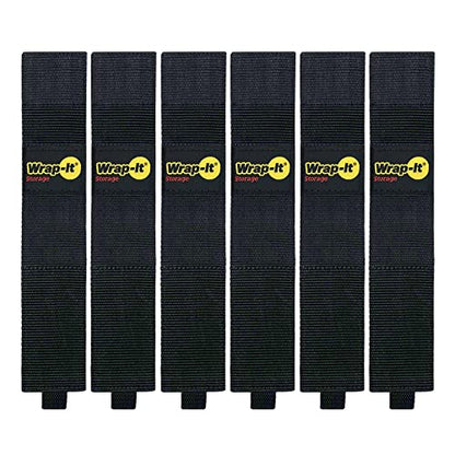 Twin-Straps by Wrap-It Storage - 16" (6-Pack) - Hook and Loop Hanging Cable Wrap for Multi-Purpose Cord and Hose Storage - size: 16" (6 Pack)