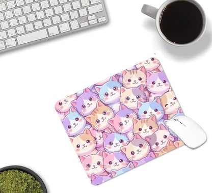 Colorful Cute Cat Lovers Gifts Mouse Mat, Waterproof Non Slip Rubber Base Mouse Pad for Office Laptop, 9.5x7.9x0.12 Inch - color: Cute Cats