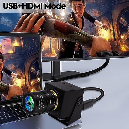 1080P HDMI Camera 4K USB Webcam for Live Streaming 30FPS 4X Optical Zoom Lens USB HDMI Simultaneous Output Video Camera Close-up PC Camers Plug and Play for Linux Raspberry Pi Jetson Nano - size: 2.8-12mm 4X Zoom Lens
