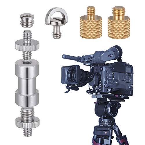 Camera Screw Adapter, KWOKWEI 19pcs 1/4 Inch and 3/8 Inch Converter Female Male Threaded Screws Mount Set, Metal Thread Adapter Converter 360°Camera Ball Head for Monopod, Ball Head - style: B-19Pack
