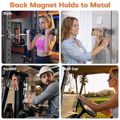 OMOTON TP06 Pro [Equipped Lanyard] for MagSafe Tripod Hook with Magnet Back & Arca-Swiss Base, 360° Rotating with 1/4" Screw, Magnetic Phone Tripod for iPhone 17/16 Pro Max Air Fits Vlog, Travel, Gym - color: Black
