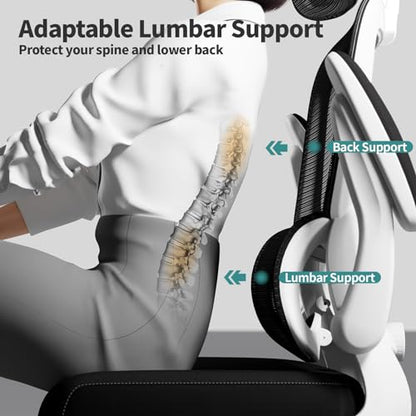 TRALT Office Chair Ergonomic Desk Chair, 330 LBS Home Mesh Office Desk Chairs with Wheels, Comfortable Gaming Chairs (1, Black & White) - color: Black & White