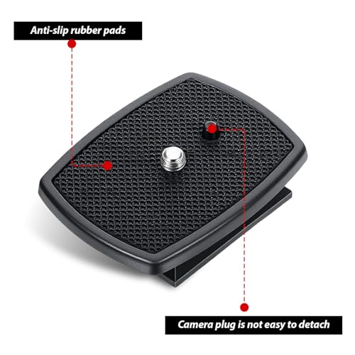 2 Pack Camera Quick Release Plate 63x48mm Universal Tripod Quick Release Plate Camera Mount Adapter Replacement for Tripods and Cameras Tripod Mount