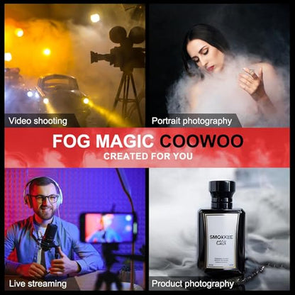 Portable Mini Fog Machine, 3 Adjustable Modes, Handheld Fog Machine with Remote Control Fogger for TikTok Live Streaming, Youtube Short Videos, Photography and Parties, Model Smoke L
