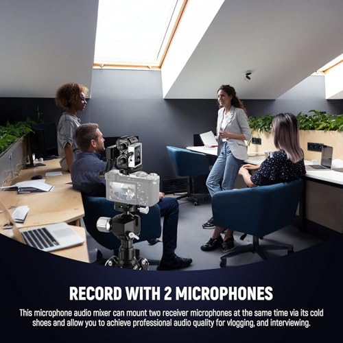 NEEWER MM02 Dual Channel Microphone Audio Mixer Adapter with 3.5mm TRS Cable, Stereo/Mono Switch, Cold Shoe Mounts for DSLR Camera, Smartphones, Wireless Mic Receiver, Video Recording Interview Mic - style: MM02