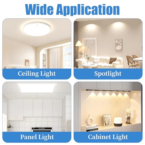 4 Pcs LED Light Diffuser, 11.8x11.8x0.039In PC Light Board Diffusion Cover Sheet, LED Dimming Film Anti-Glare for Soften Ceiling Light, LED Downlight, Spotlight LED Panel, Track Light