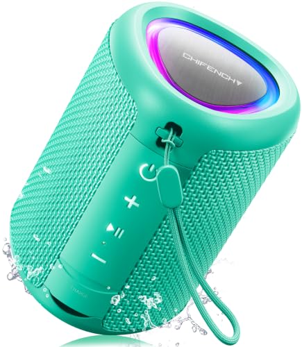 Portable Bluetooth Speaker Beach Essentials: Powerful Crystal Clear Sound/Dynamic Light/IPX5 Waterproof/All Day Playtime/Wireless BT 5.3/TWS Paring, Dad Gifts, Outdoor|Travel|Camping|Pool Accessories - color: Teal