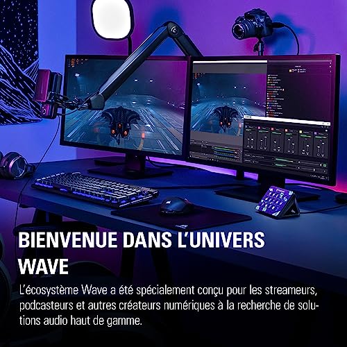 Elgato Wave Mic Arm High Rise, Broadcasting Boom Arm | 750mm vertical reach, Internal springs, Integrated cable channels, Custom counterweight, Desk clamp included