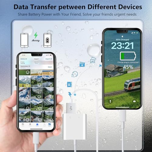 Lightning to USB Camera Adapter with Charging Port for iPhone Portable USB 3.0 Female OTG Cable for iPad to Connect Card Reader USB Flash Drive U Disk Microphone Keyboard Mouse Hubs Midi - size: (USB + Charging Port) to Lightning