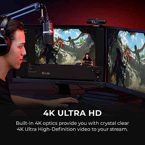 AVerMedia 4K webcam for PC, Gaming Camera for Streaming, Video Calls, Built-in Mic, Privacy Cover, for Teams, Google Meet, Zoom, OBS and more, for PC/Mac - PW513 Live Streamer CAM - style: 4K30 Fixed Focus