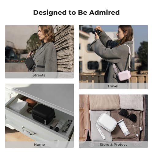 K&F CONCEPT Carrying Case for Digital Camera, Hard Shell Protective Travel Case Compatible with Ricoh GR III/GR IIIX/for Sony ZV-1 RX100/ for Canon G7X Mark III/G5X Mark II (Case Only) - color: Pink