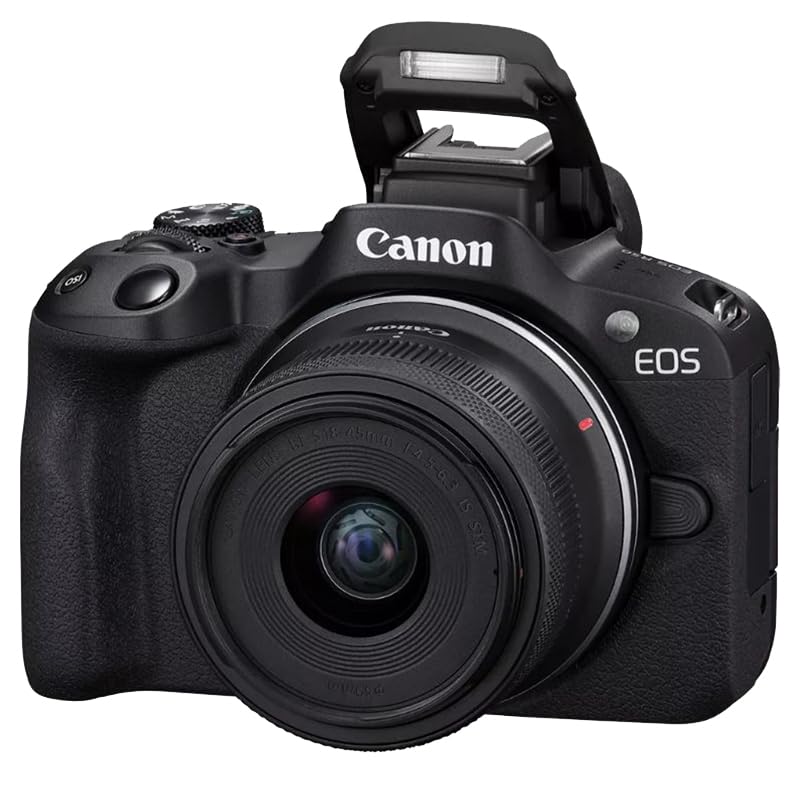 Canon EOS R50 Mirrorless Camera Content Creator Kit Including Body + 18-45mm is STM Lens + Microphone + Tripod Grip 5811C059 Bundle with Deco Gear Photography Bag + Tripod + Software & Accessories - color: Onyx