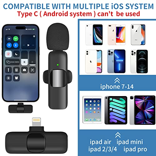 IIQ Wireless Lavalier Microphone for iPhone, Mini Professional Wireless Clip Mic, Tiny Lapel Mic for Video Interview, Podcast, Facebook, YouTube