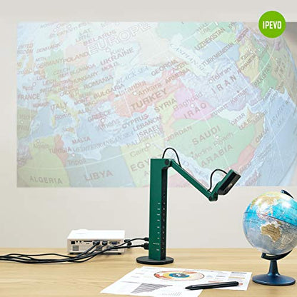 IPEVO VZ-R HDMI/USB Dual Mode 8MP Visual Communication Tool for Real-time Projection, Distance Learning, Web conferencing, Video Recording, Live Demos — Works with and Without a Computer,Green - style: HDMI and USB Connection
