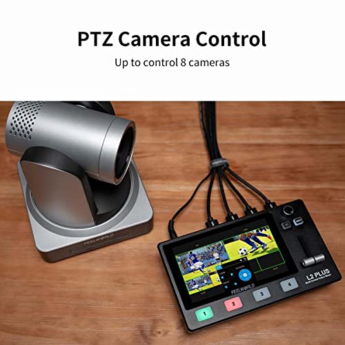 Feelworld L2 Plus 5.5" LCD Multi-Camera Video Mixer Switcher with Touch Screen PTZ Control Chroma Key USB3.0 for Live Streaming