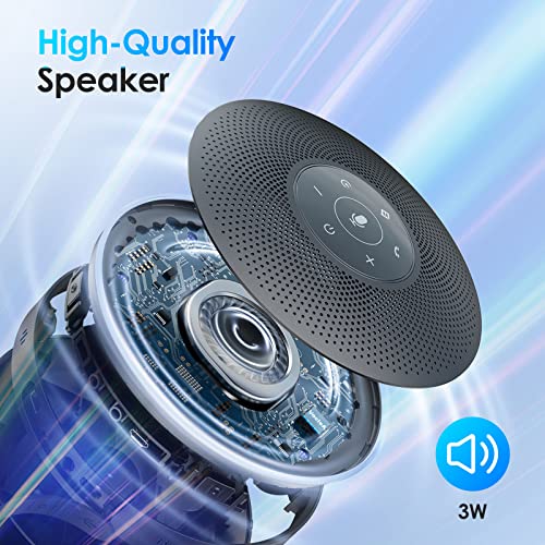 EMEET Bluetooth Speakerphone - Daisy Chain/Use Alone up to 16 attendees, M220 Professional Wireless Speakerphone 360°Voice Pick-up 8 AI Noise Cancellation Mics Skype Speakerphone for Conference Calls - style: M220-16 People