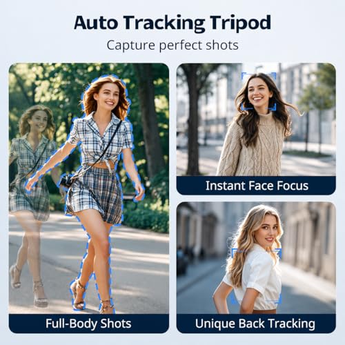 UBeesize 67'' Auto Face Tracking Phone Tripod, 360° AI Follow Selfie Stick with Remote, Adjustable Tripod Stand for iPhone 17/16/15/14/13 & Android, for TikTok, Vlogging & Video Recording
