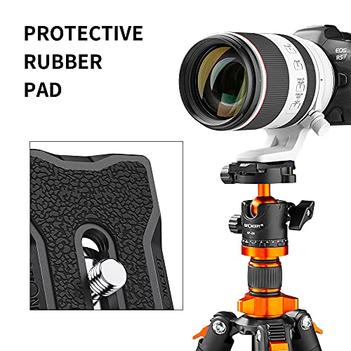 K&F CONCEPT Set of 2 Quick Release Plate Adapter 1/4 Inch Aluminium Tripod Mount for DSRL Camera Ball Head Tripod - color: Black 2 Pack