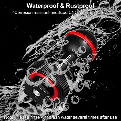 MINIFOCUS 1'' Ball Clamp Mount with Cold Shoe Ball Mount Head Base Adapter Connector for Diving Light Arm Underwater Camera Waterproof Housings Case Video/Flash/Strobe Hot Shoes - color: Cold Shoe&Clamp