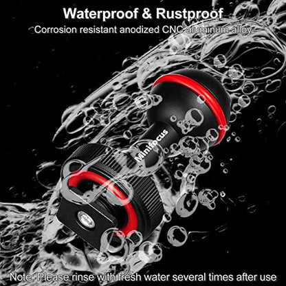 MINIFOCUS 1'' Ball Clamp Mount with Cold Shoe Ball Mount Head Base Adapter Connector for Diving Light Arm Underwater Camera Waterproof Housings Case Video/Flash/Strobe Hot Shoes - color: Cold Shoe&Clamp