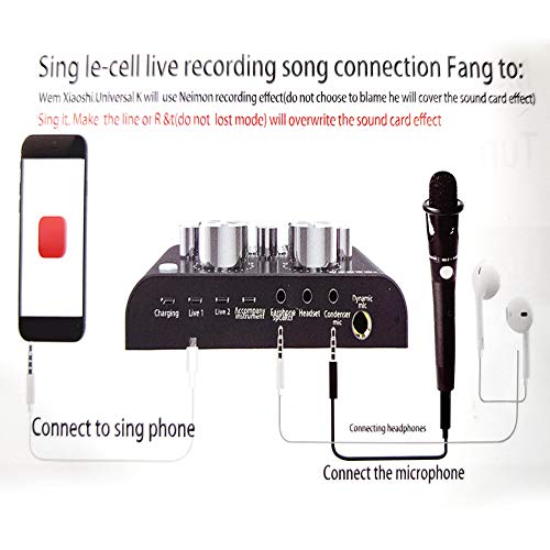 V8 Karaoke Recording & Broadcast Audio Mixer - USB External Sound Card for Live KTV, Recording & Voice Chatting