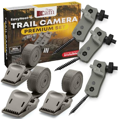 The...Cam Trail Camera Mount Kit – 6 Pack (3 Metal Mounts + 3 Straps), 360° Adjustable Tree & Wall Mount for Hunting & Security Cameras