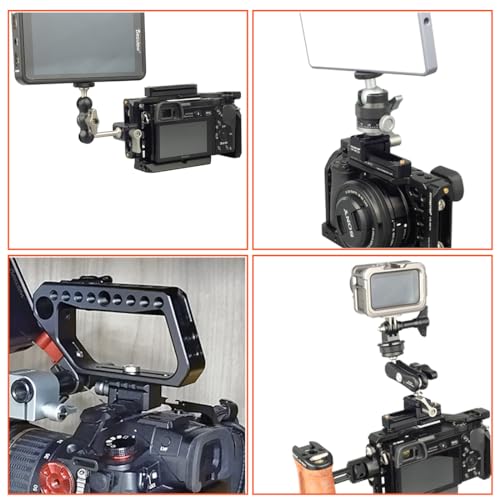NATO Clamp Adapter Monitor Mount Quick Release NATO Rail Clamp with 1/4 and 3/8 Thread Holes for Camera Cage Handle Monitor LED Light Microphone Cold Shoe Magic Arm