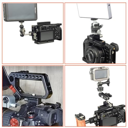 NATO Clamp Adapter Monitor Mount Quick Release NATO Rail Clamp with 1/4 and 3/8 Thread Holes for Camera Cage Handle Monitor LED Light Microphone Cold Shoe Magic Arm