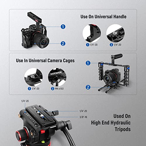 NEEWER 26PCS Camera Screw Set for Photography Equipment, Includes 1/4" 3/8" M2 M2.5 M3 and M4 Screws Compatible with SmallRig NEEWER Camera Cage, Top Handle, Side Handle Grip, Tripod QR Plate, UA002 - style: UA002