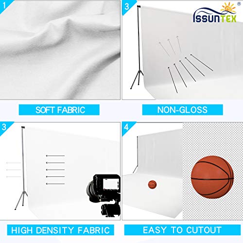 ISSUNTEX 10X20 ft Background Muslin Backdrop, Photo Studio, Collapsible High Density Screen for Video Photography and Television-White - color: White, size: 10X20 ft