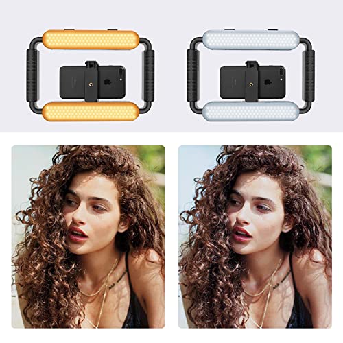 GVM Gimbal Stabilizer Phone Video Light Kit for Smartphone, Content Creator Kit, 5600K LED Equipment with Microphone &Tripod for Recording, Vlogging, Live Streaming, YouTube, TikTok