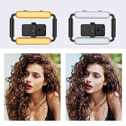 GVM Gimbal Stabilizer Phone Video Light Kit for Smartphone, Content Creator Kit, 5600K LED Equipment with Microphone &Tripod for Recording, Vlogging, Live Streaming, YouTube, TikTok