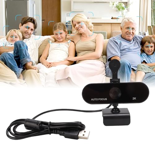 Yoidesu 2K Webcam for PC, PDAF Auto Focus Camera with Microphone, Plug and Play USB Webcam with Privacy Cover for Meeting, Calling, Streaming, Zoom, Skype Etc.