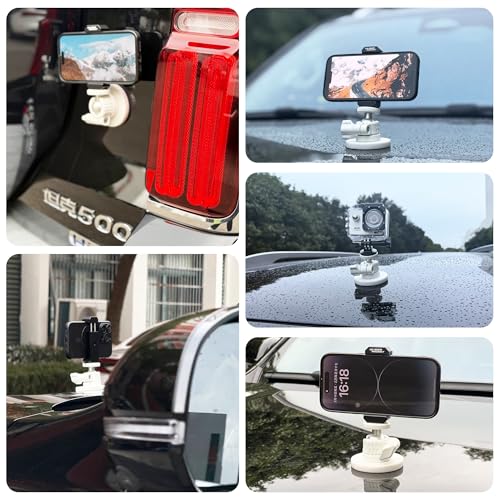 ULIBERMAGNET White Magnetic Camera Mount, Strong Magnetic Mount with 360° Rotation Ball Head, Security Camera Holder with 1/4 inch Thread for GoPro,DJI OSMO Action - style: White 2.59INCH Magnetic Camera Mounts