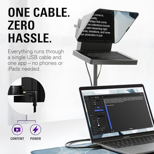 Elgato Prompter, Teleprompter with Built-in Screen | Drag-and-drop display, Supports DSLR, webcam, smartphone, Read chat or scripts, Works with Mac, PC, Stream Deck - style: Prompter