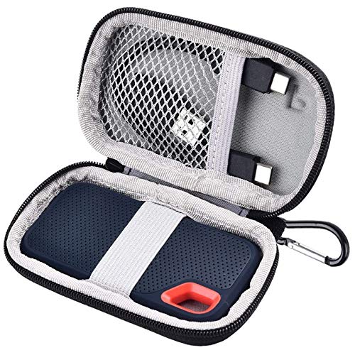 Case for SanDisk Extreme Portable SSD & Extreme PRO, Hard Shell Protective Storage Bag with Carabiner, Fits 1TB 2TB 4TB 8TB External Solid State Drive (Black, for Sandisk V2) - color: Black, size: For Sandisk V2