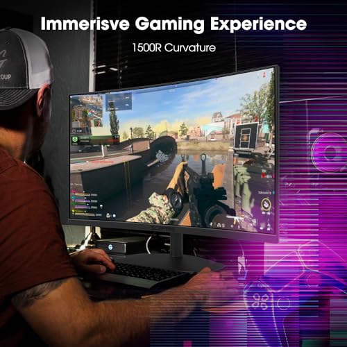 Sceptre Curved 27-inch Prime Gaming Monitor 1500R 100Hz HDMI X2 DisplayPort 1ms 100% sRGB, Build-in Speakers Machine Black 2025 (C275W-FW100T Series) - style: 27" Curved Gaming 100Hz DP HDMI X2