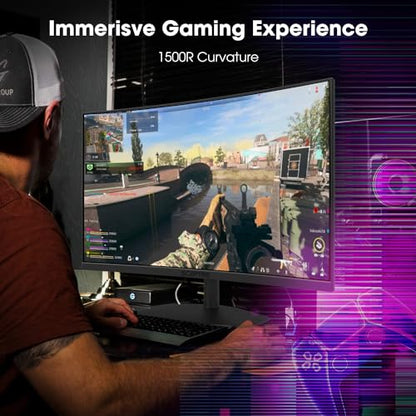 Sceptre Curved 27-inch Prime Gaming Monitor 1500R 100Hz HDMI X2 DisplayPort 1ms 100% sRGB, Build-in Speakers Machine Black 2025 (C275W-FW100T Series) - style: 27" Curved Gaming 100Hz DP HDMI X2