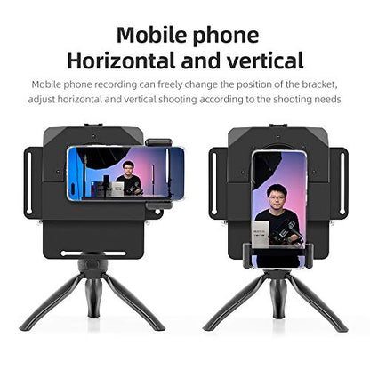 AMBITFUL 7.5'' Mini Teleprompter W/Desktop Tripod for Smartphone & DSLR | with Remote & APP Control,49-77mm Camera Adapter Rings,Idea for Live Streaming/YouTube/Tiktok/Video Recording
