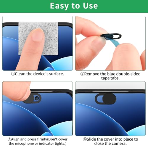 Laptop Camera Cover Slide, [10 Pack] Ultra-Thin Webcam Cover Compatible with Camera for MacBook,Laptop,PC,Computer,iMac,iPad. 0.022in Thick Web Blocker Protect Your Privacy and Security