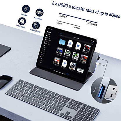iPad Pro USB C Hub Adapter with 4K HDMI,3.5mm Jack,2 x USB3.0,PD 60W,USB C Data,SD/TF Card Slot,6in1 Adapter for M4 M2 M1 iPad Pro 11 12.9 2025-2018,iPad Air/Mini - color: 6IN1